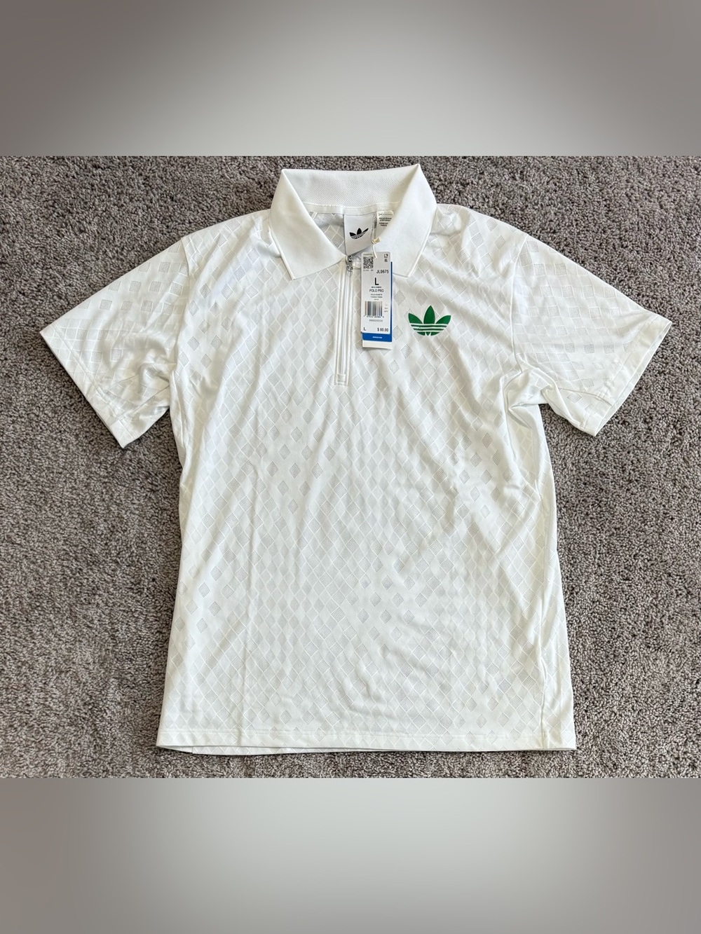 Adidas Tennis Pro Climacool+ Freelift Polo Shirt White JL9675 Mens Size L NEW